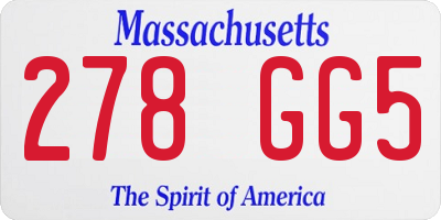 MA license plate 278GG5