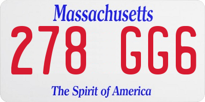 MA license plate 278GG6