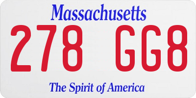 MA license plate 278GG8