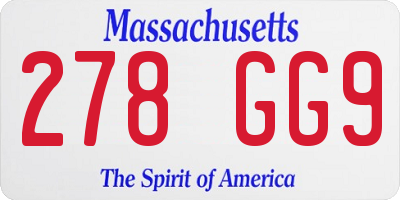 MA license plate 278GG9