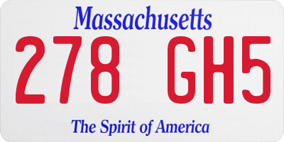 MA license plate 278GH5
