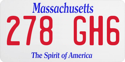 MA license plate 278GH6