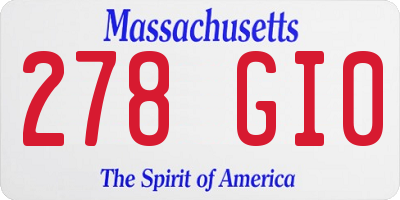 MA license plate 278GI0