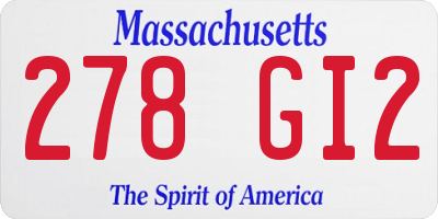MA license plate 278GI2