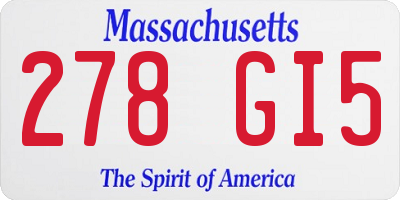 MA license plate 278GI5