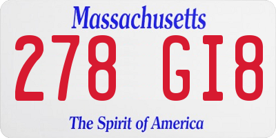 MA license plate 278GI8