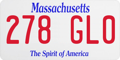 MA license plate 278GL0