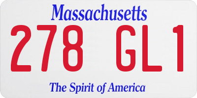 MA license plate 278GL1