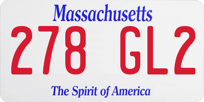 MA license plate 278GL2