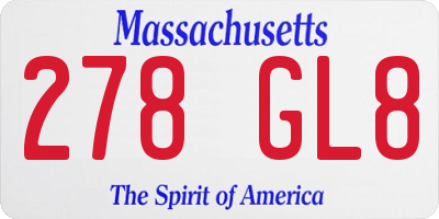 MA license plate 278GL8