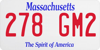 MA license plate 278GM2