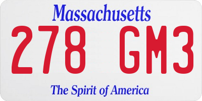 MA license plate 278GM3