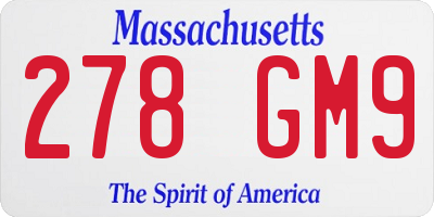 MA license plate 278GM9