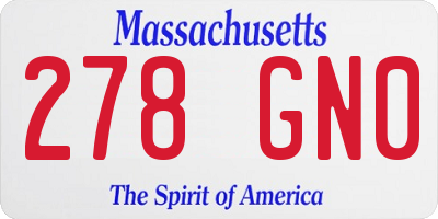 MA license plate 278GN0