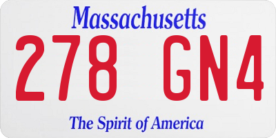MA license plate 278GN4