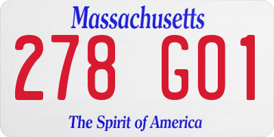MA license plate 278GO1