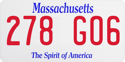 MA license plate 278GO6