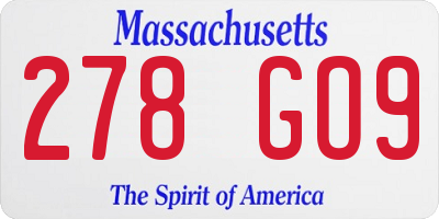 MA license plate 278GO9