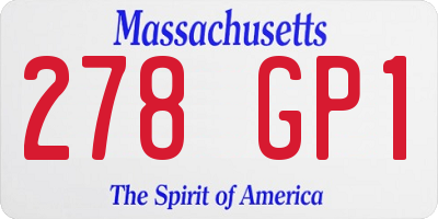 MA license plate 278GP1
