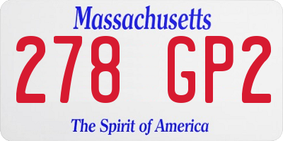 MA license plate 278GP2