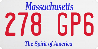 MA license plate 278GP6