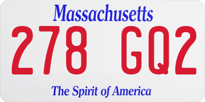 MA license plate 278GQ2