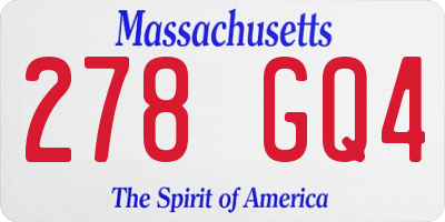 MA license plate 278GQ4