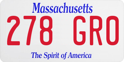 MA license plate 278GR0
