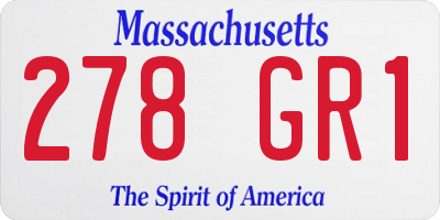 MA license plate 278GR1