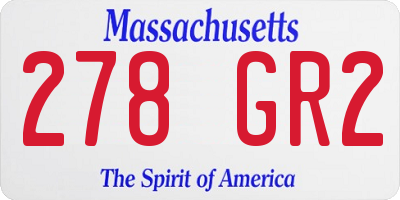 MA license plate 278GR2