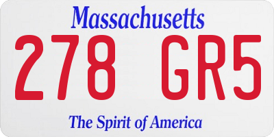 MA license plate 278GR5