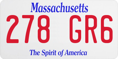 MA license plate 278GR6