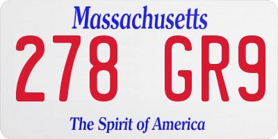 MA license plate 278GR9