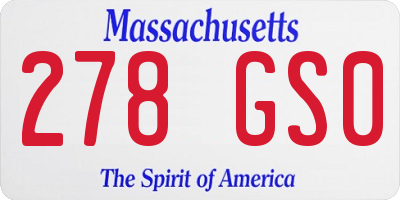 MA license plate 278GS0