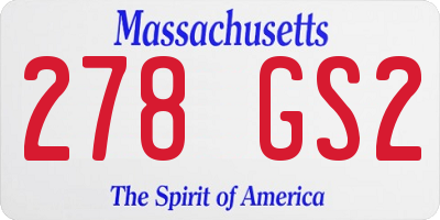 MA license plate 278GS2