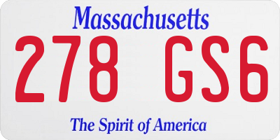 MA license plate 278GS6
