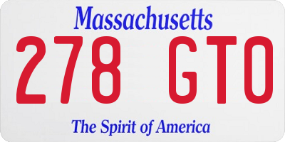 MA license plate 278GT0