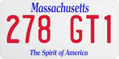 MA license plate 278GT1