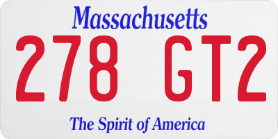 MA license plate 278GT2