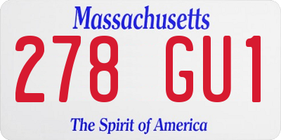MA license plate 278GU1