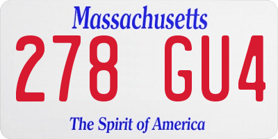 MA license plate 278GU4