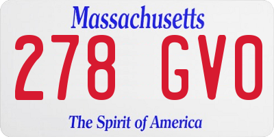 MA license plate 278GV0