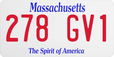 MA license plate 278GV1