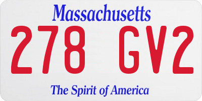 MA license plate 278GV2