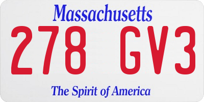 MA license plate 278GV3