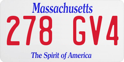 MA license plate 278GV4