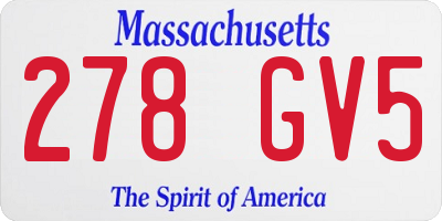 MA license plate 278GV5