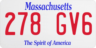 MA license plate 278GV6