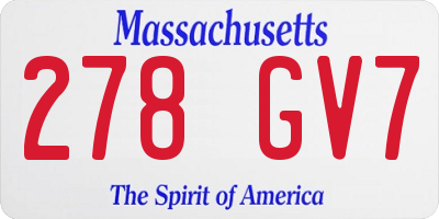 MA license plate 278GV7