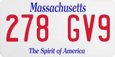 MA license plate 278GV9